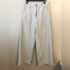 NWT Zara Beige Cream Corduroy Wide Leg Trouser Pants M